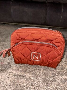 Vera Bradley Quilted Orange Cosmetic Pouch with Monogram N